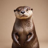 Otter with plain background photo