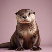 Otter with plain background photo