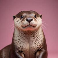 Otter with plain background photo