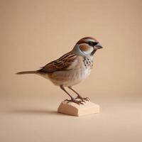 Sparrow plain background photo