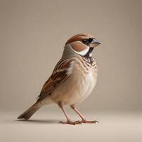 Sparrow plain background photo