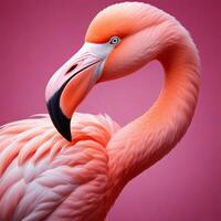 flamingo with gradient background photo