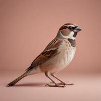 Sparrow plain background photo