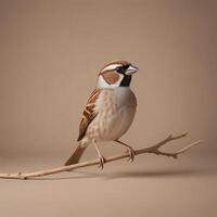 Sparrow plain background photo