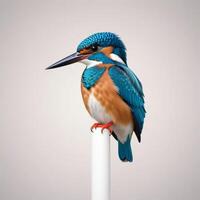 kingfisher plain white background photo
