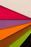 Colorful background pattern and texture of colored felt board. photo