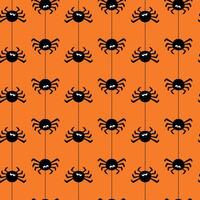 Seamless Halloween pattern with spiders vector