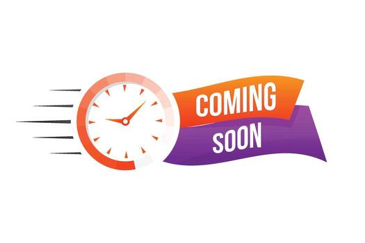 flat coming soon background with clock vector