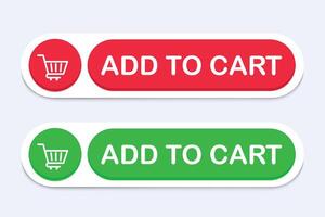 add to cart red and green button vector