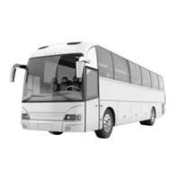 White Bus on Transparent Background AI-Generative png
