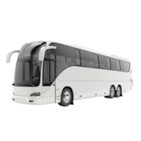White Bus on Transparent Background AI-Generative png