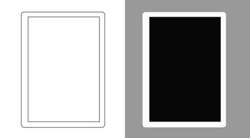 Note-taking Pad, Board, Slate, Drawing Tablet, and Record Illustration of a digital notepad with pen, handwriting pad, and paperless graphic tablet vector
