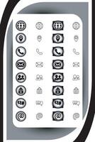 Contact related icon set, Essential Flat Stroke Circular Web Icon Set Phone Contact Location Button, Web icon, contact us icon, address, location, email, phone, Contact information symbols collection vector