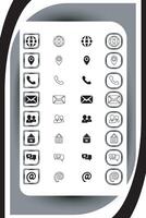 Contact related icon set, Essential Flat Stroke Circular Web Icon Set Phone Contact Location Button, Web icon, contact us icon, address, location, email, phone, Contact information symbols collection vector