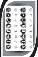 Contact related icon set, Essential Flat Stroke Circular Web Icon Set Phone Contact Location Button, Web icon, contact us icon, address, location, email, phone, Contact information symbols collection vector