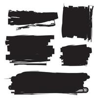 Set of paint brush stroke, ink splatter and artistic design elements, Dirty watercolor texture, box, frame, grunge background, trendy black paint, ink brush stroke vector
