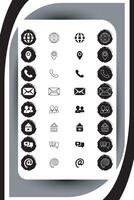 Contact related icon set, Essential Flat Stroke Circular Web Icon Set Phone Contact Location Button, Web icon, contact us icon, address, location, email, phone, Contact information symbols collection vector