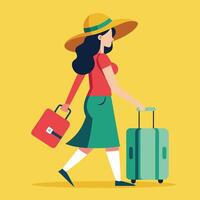 simple and minimalistic travel baggages vector