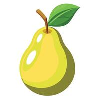 minimalistic green pear fruit icon, green pear fruit flat vector