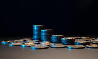 Stacks of Coins Showing Financial Growth photo