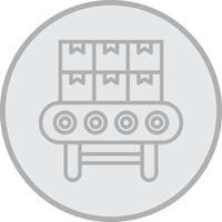 Shipping Pallet Grey Line Circle Icon vector