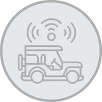 Autonomous Grey Line Circle Icon vector