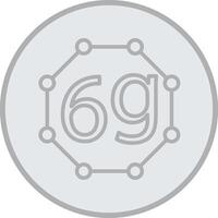 6g Grey Line Circle Icon vector