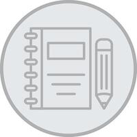Notebook Grey Line Circle Icon vector
