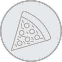 Pizza Grey Line Circle Icon vector