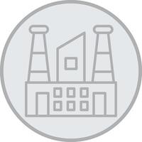 Power Plant Grey Line Circle Icon vector