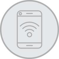 WiFi Signal Grey Line Circle Icon vector