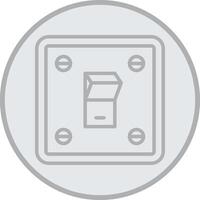 Light Switch Grey Line Circle Icon vector