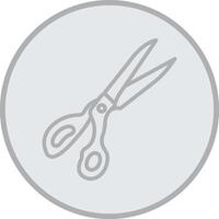 Scissors Grey Line Circle Icon vector