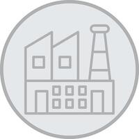 Factory Grey Line Circle Icon vector