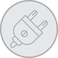Plug Grey Line Circle Icon vector