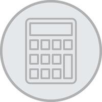 Calculator Grey Line Circle Icon vector