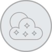 Cloud Grey Line Circle Icon vector