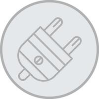Plug Grey Line Circle Icon vector