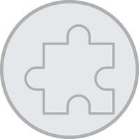 Puzzle Grey Line Circle Icon vector