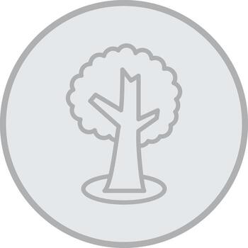 Tree Grey Line Circle Icon vector
