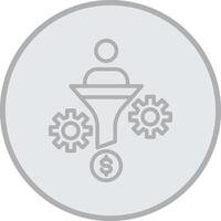 Conversion Rate Grey Line Circle Icon vector