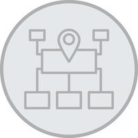 Sitemap Grey Line Circle Icon vector
