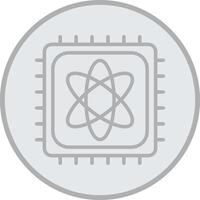 Quantum Computer Grey Line Circle Icon vector