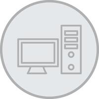 Computer Grey Line Circle Icon vector