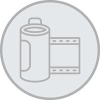 Film Roll Grey Line Circle Icon vector