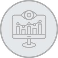 Monitoring Grey Line Circle Icon vector