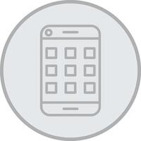 Smartphone Grey Line Circle Icon vector