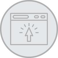 Click Through Grey Line Circle Icon vector