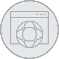 Globalization Grey Line Circle Icon vector
