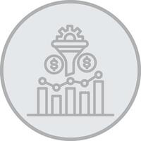 Conversion Tracking Grey Line Circle Icon vector